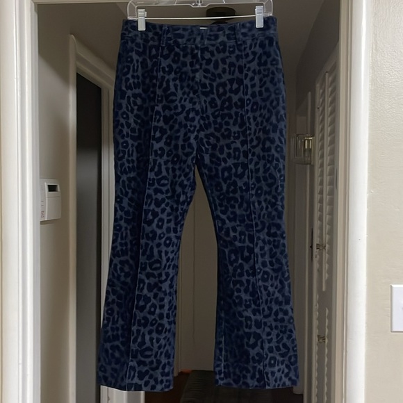 DEREK LAM Velvet Leopard-Print Crop Flare Pants NWOT - Picture 4 of 9